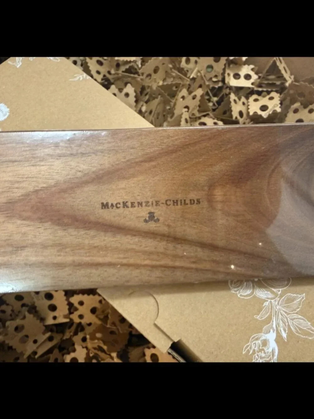 NEW NIB - MacKenzie Childs - Black & White Courtly Check Flight Board w. 4 Shots